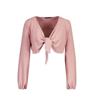 Elegant Pink Tie-Front Top